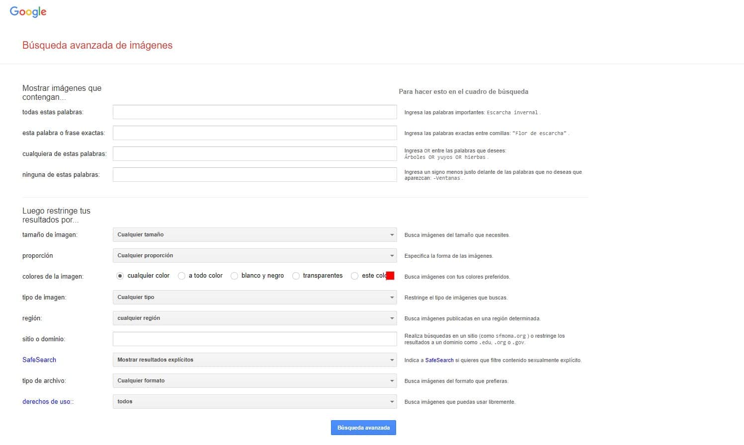 cómo hacer búsquedas avanzadas de imágenes en Google