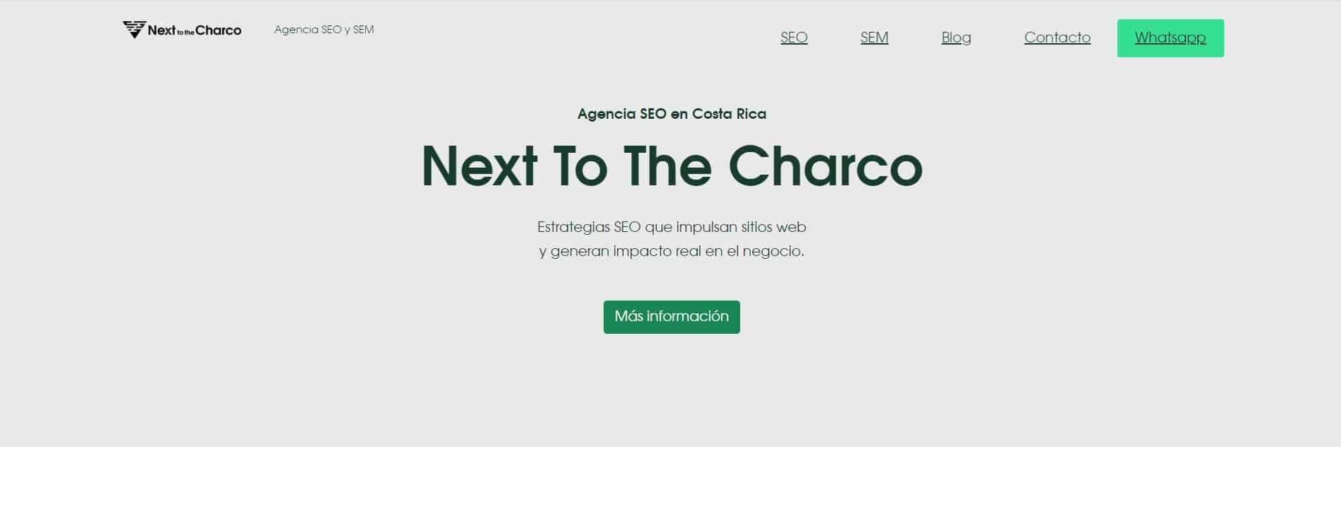 Next to the Charco agencia SEO en Costa rica
